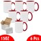 6 Pcs 15OZ El Grande Red Inside & Handle Sublimation Mugs With Foam Support Boxes
